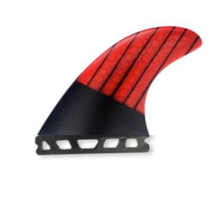 Tiki Nitrous Carbon Single Tab Fins - Red