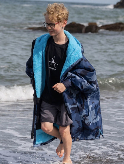 Dryrobe Advance Kids Long Sleeve Blue camo blue