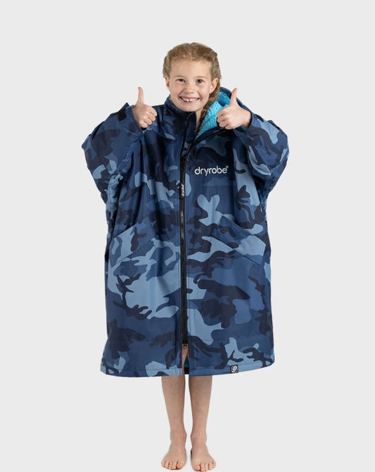 Dryrobe Advance Kids Long Sleeve Blue camo blue