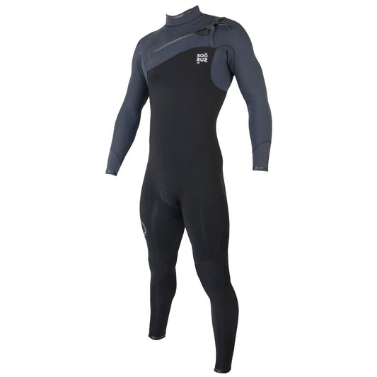 Sooruz GURU PRO 4/3mm Men's Fullsuit Chest Zip - Black — E25Mw Combinaison Surf