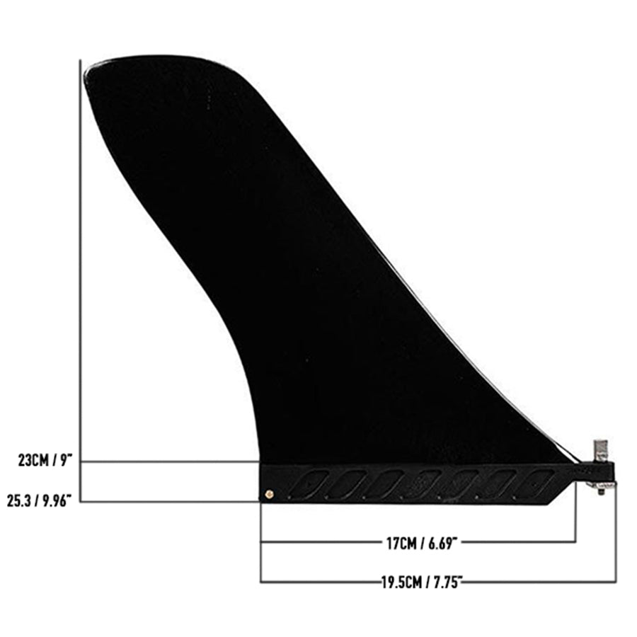Black 9' Hard Plastic Touring Fin